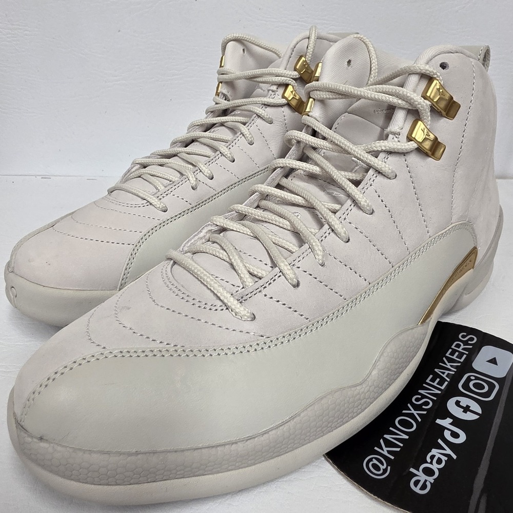 Nike Air Jordan 12 Retro Phantom Metallic Gold White FD9101-007 Men's Size 11.5